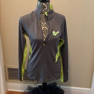 USF Grey/Green Sports Pullover - Quarter zip